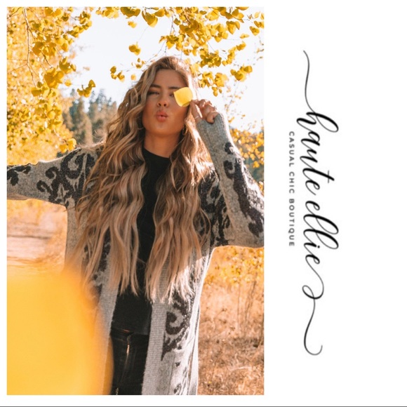 Gray Black Midnight Solstice Belted Cardigan - Picture 2 of 9